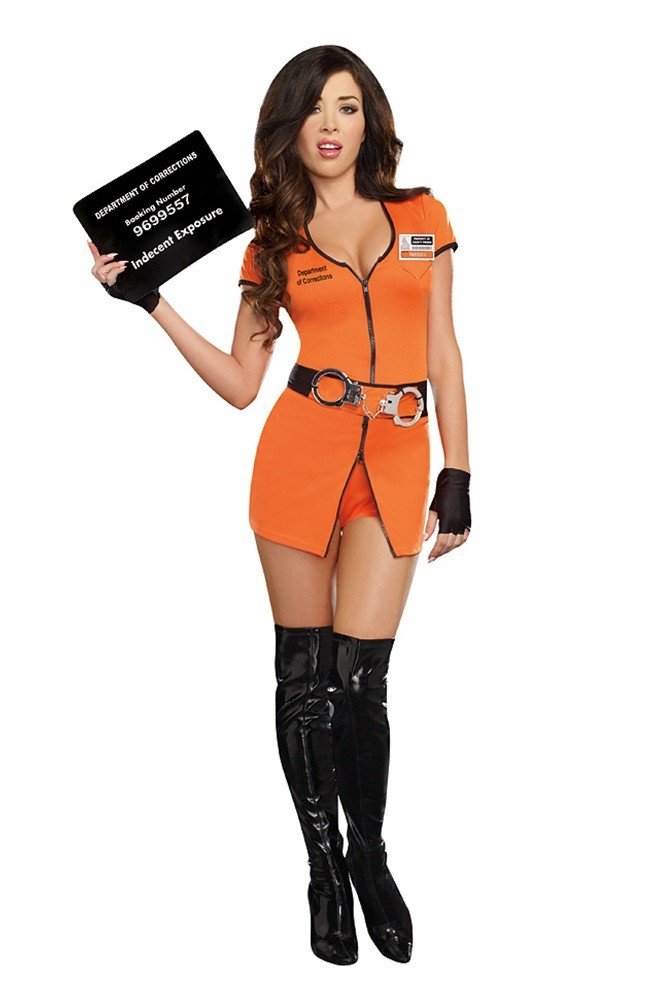 Sexy Låst Opp Fange Kostyme