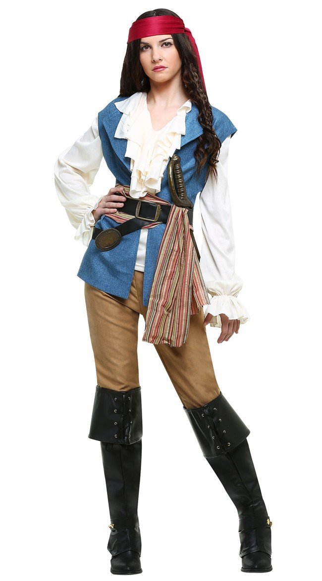 Kaptein Jack Sparrow Pirat Kostyme Dame