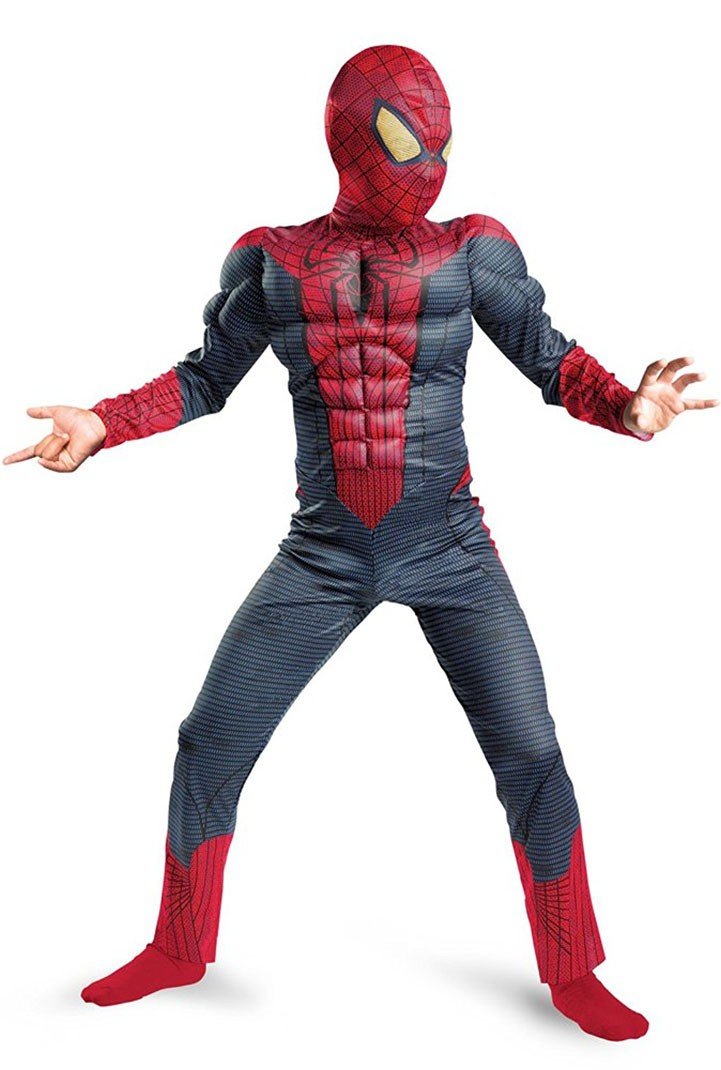 Klassisk Spiderman Muskel Kostyme Barn Halloween Kostymer