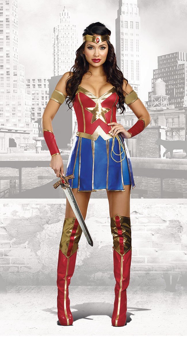 Klassisk Wonder Woman Kostyme Superhelt Kostymer