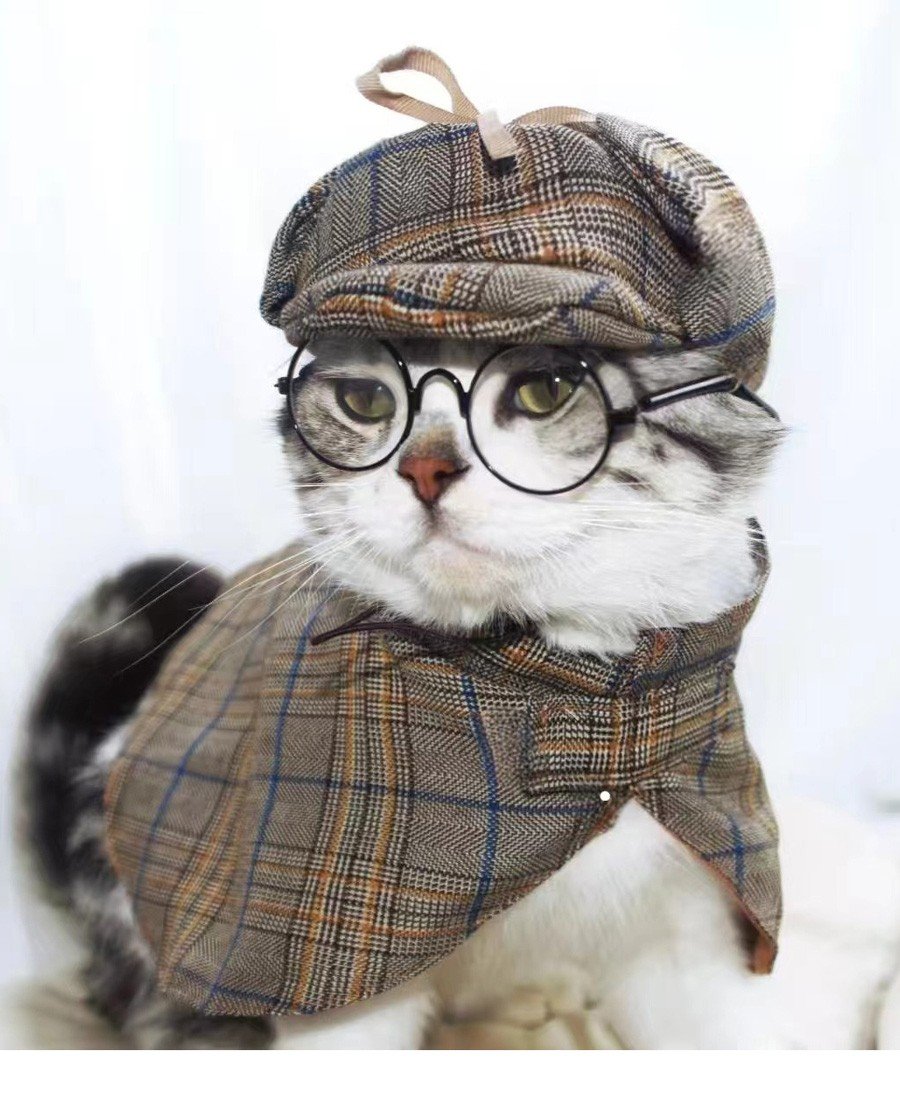 Sherlock Holmes Detektiv Kjæledyr Kostyme til Hund Katteklær Cosplay Hundeklær