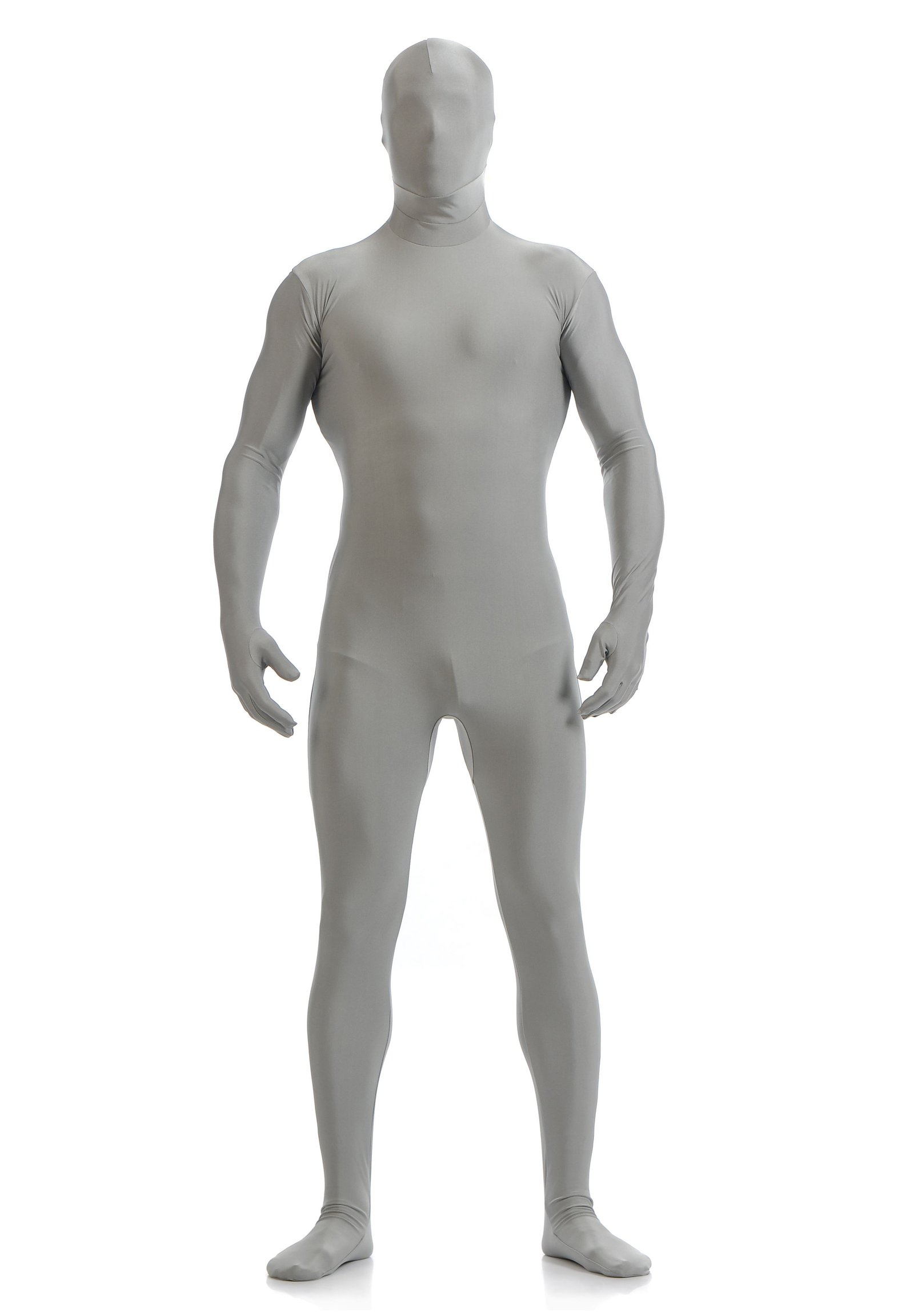 Morphsuit Skinsuit Lycra Spandex Drakt Heldekkende Herre Grå
