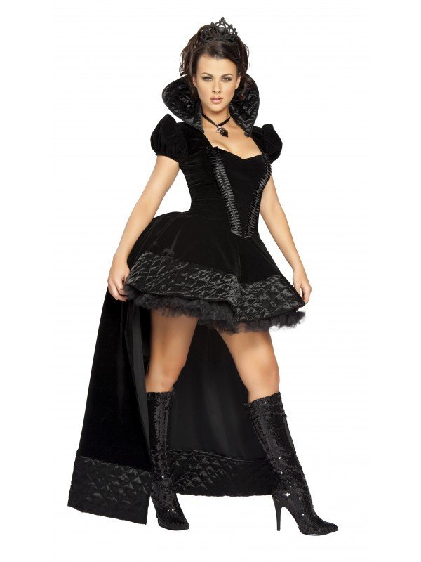 Halloween Svart Ugudelig Dronning Kostyme