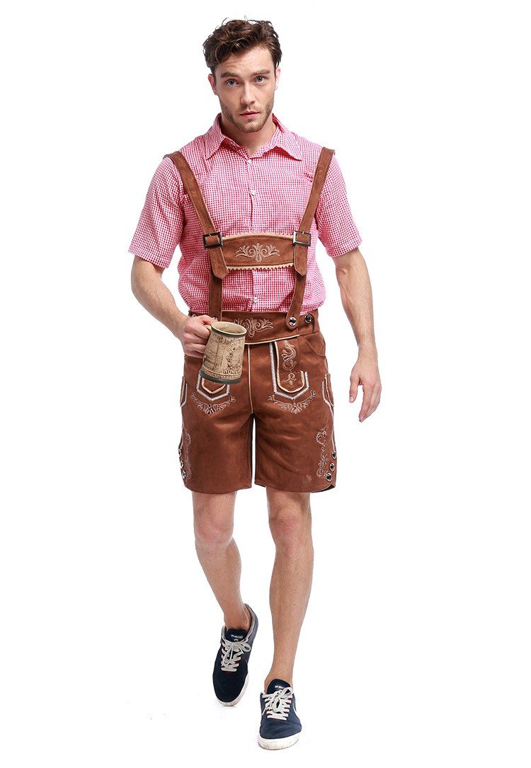 Bavarian Oktoberfest Lederhosen Herre Brun