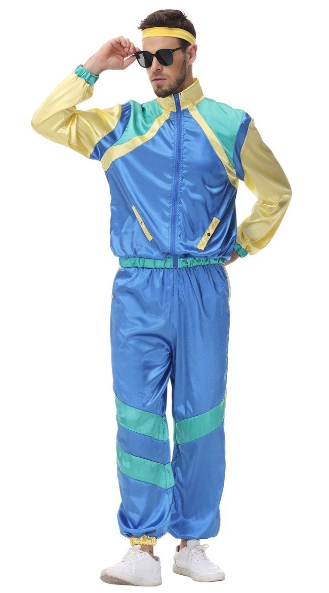 Disco Hippiekostyme Mann 70-Talls Retro Rocker Danser Kostyme Grilldress Treningsdress 5090