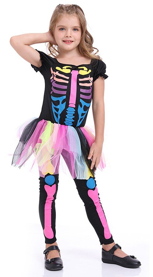 Jenter Halloween Skjelett Kostyme Barn