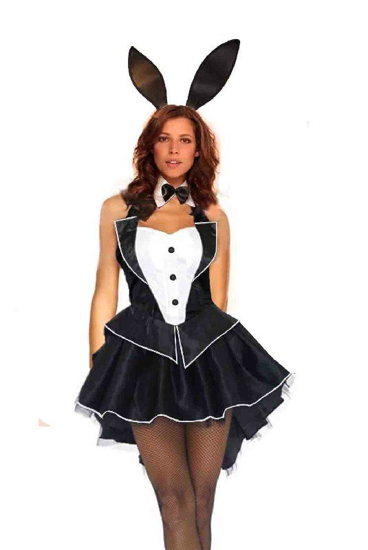 Svart Playboy Bunny Kostyme