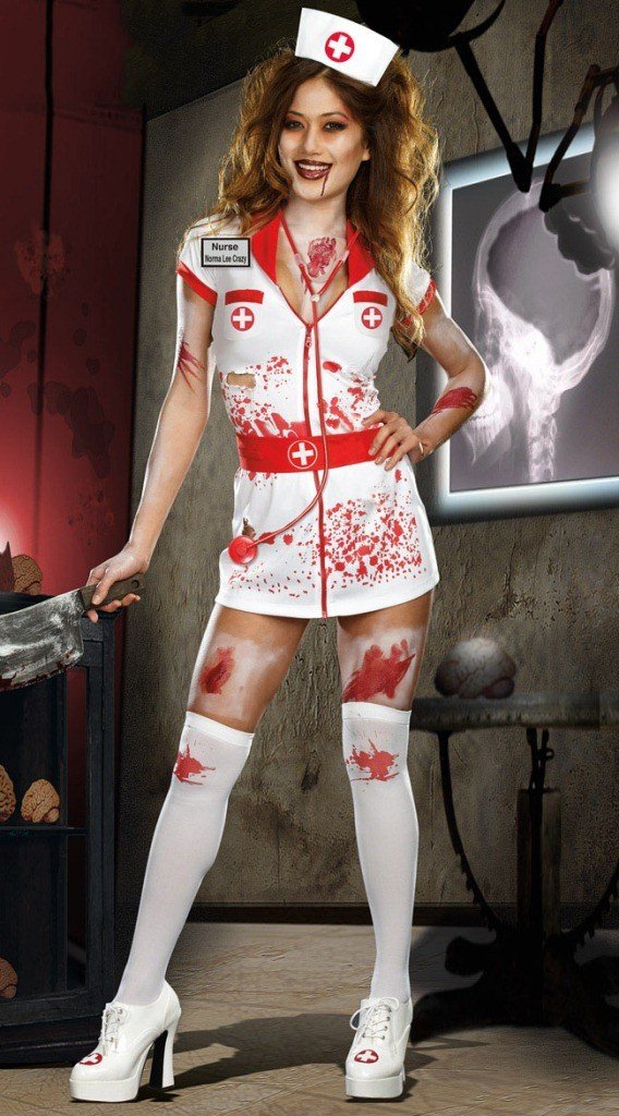 Skrekk Halloween Sykepleier Kostyme