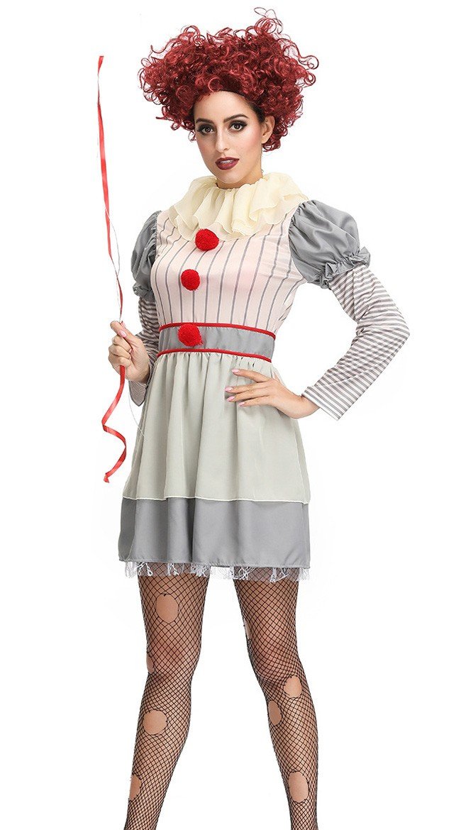 IT Pennywise Kjole Halloween Klovne Kostyme for Kvinner Karnevalskostyme