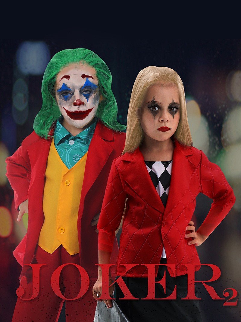 Barn Suicide Squad Joker 2 Kostyme for Gutter Halloween Klovnekostyme