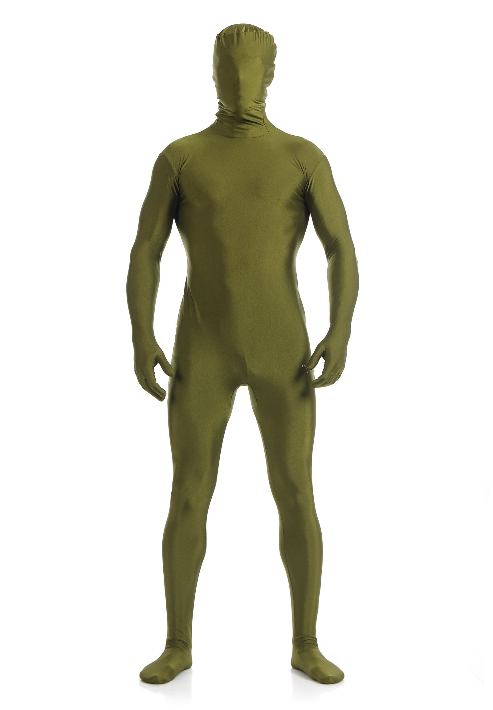 Morphsuit Skinsuit Lycra Spandex Drakt Heldekkende Herre MilitærGrønn