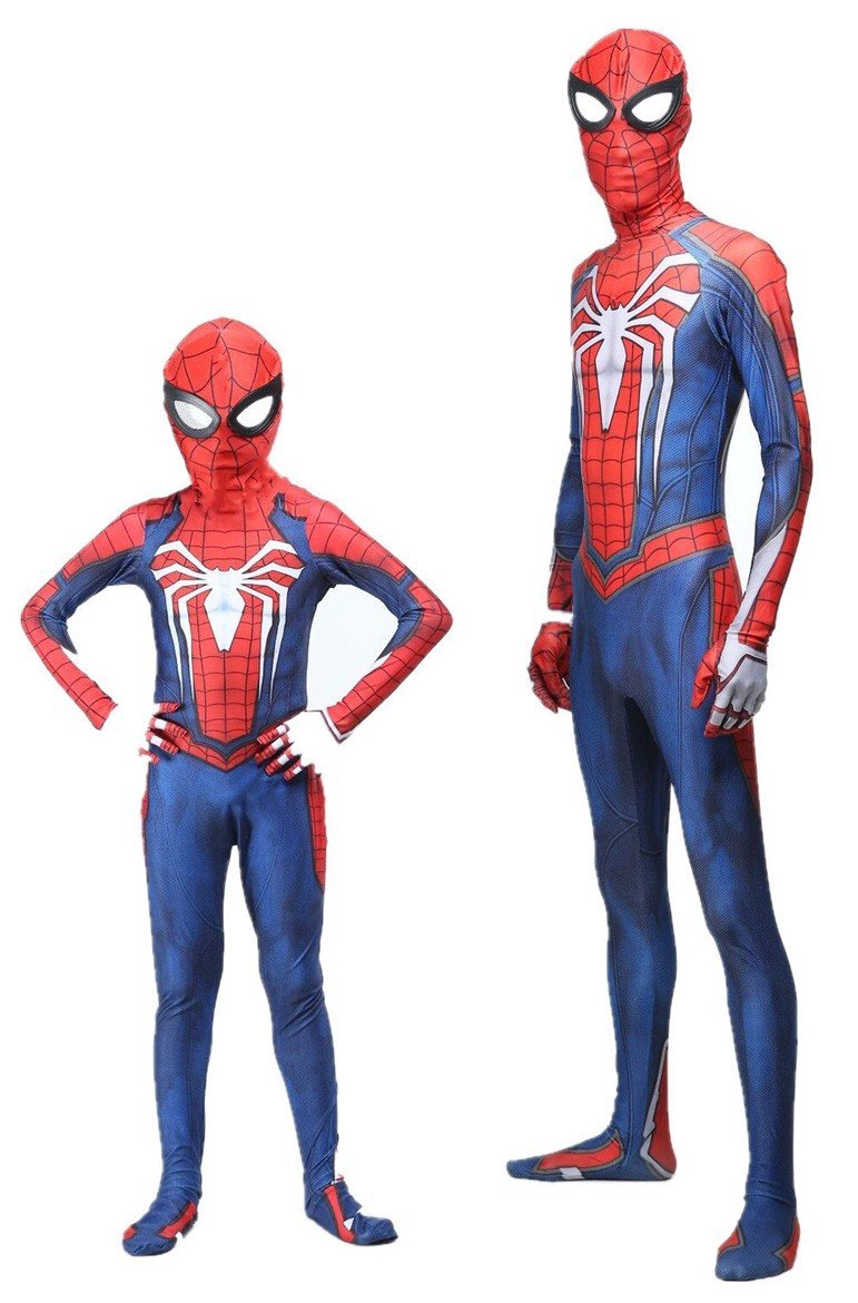 PS4 Spiderman Kostyme for Barn og Voksne Halloween Superheltekostymer