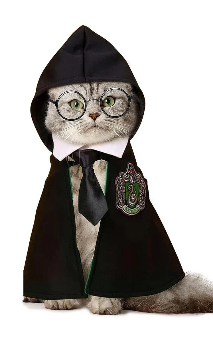 Harry Potter Slytherin Kjæledyr Kostyme Hundeklær Magisk Kappe Katteklær Halloween Hunde Kappe