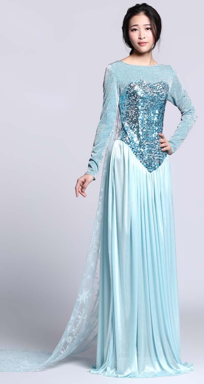 Sequin Frozen Elsa Kostyme Voksen