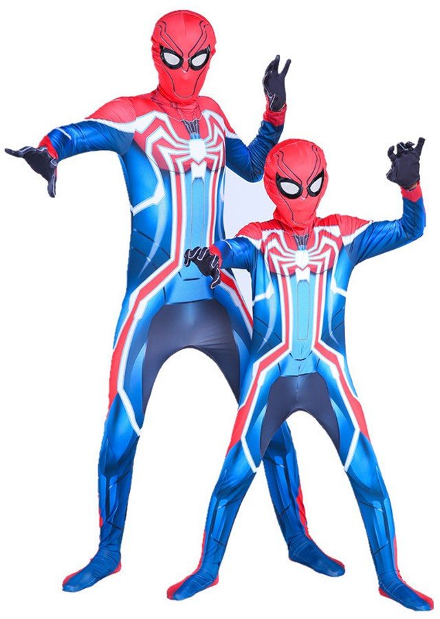 Spiderman Kostyme PS4 Velocity Superheltekostymer for Barn og Voksne