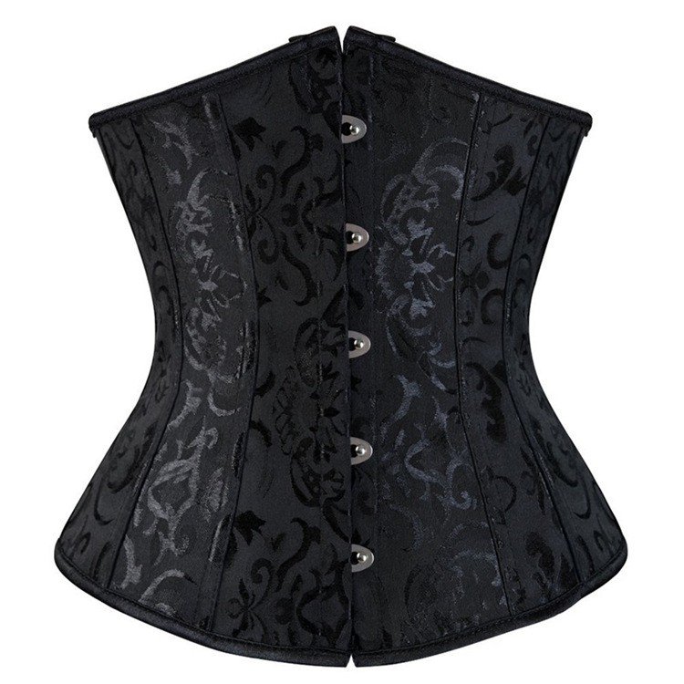 Jacquard Klassisk Underbystekorsett Svart Shapewear