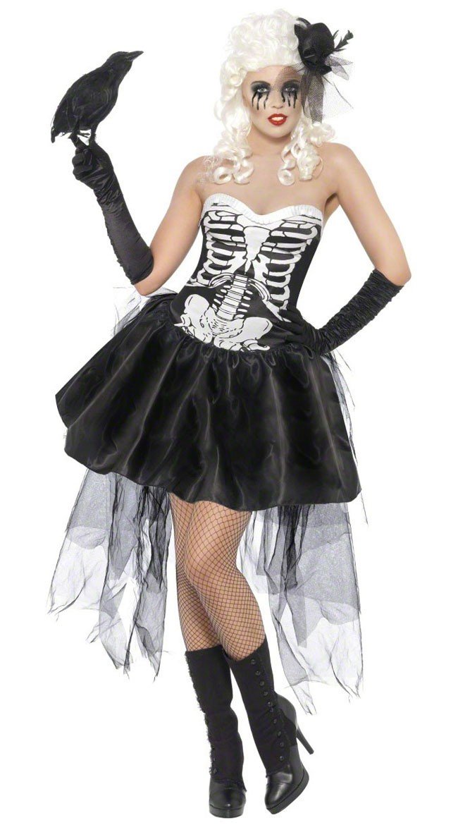 Halloween Skjelett Kostyme Karnevalsdrakt Dame