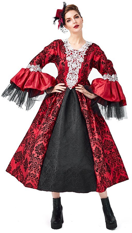Gotiske Deluxe Dame Halloween Vampyr Kostyme for Voksne