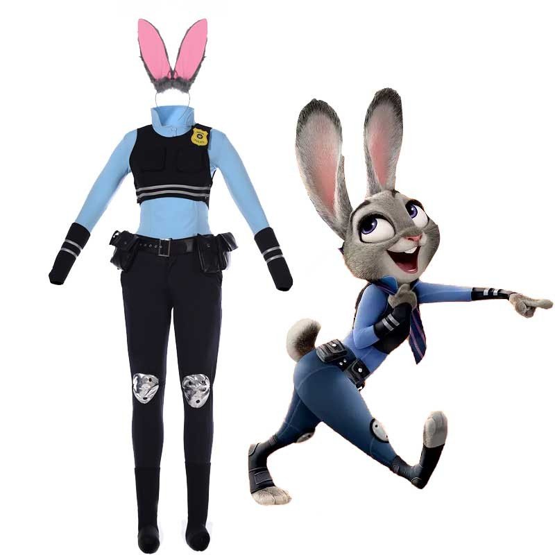 Zootopia Officer Judy Hopps Kanin Politiuniformer Cos Kostymer