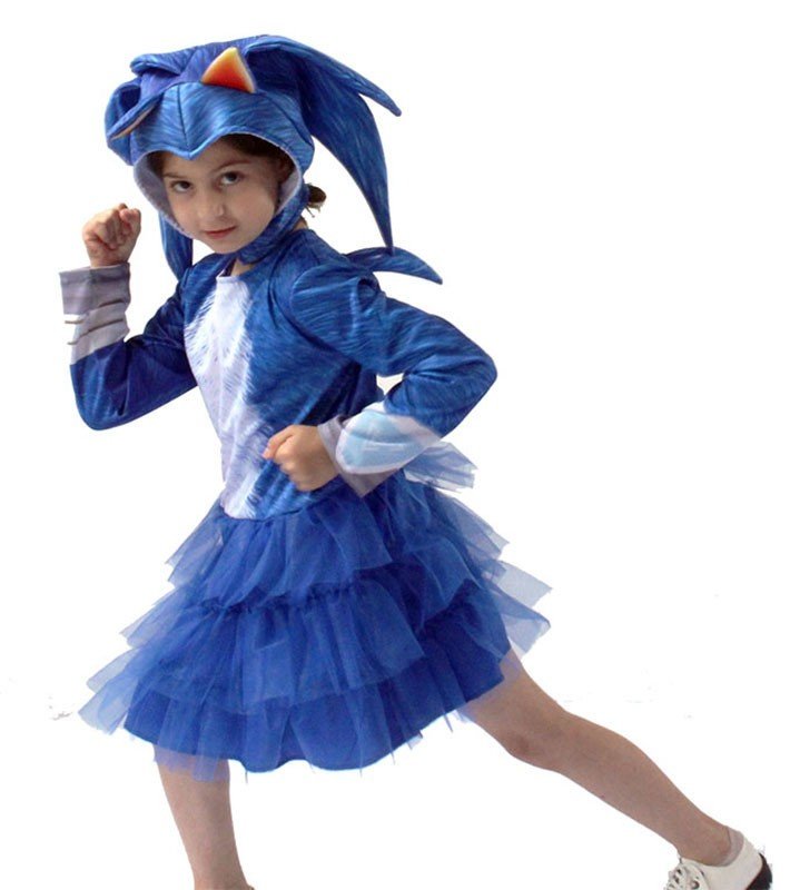 Sonic the Hedgehog Kostyme for Jenter Halloween Kostyme Barn