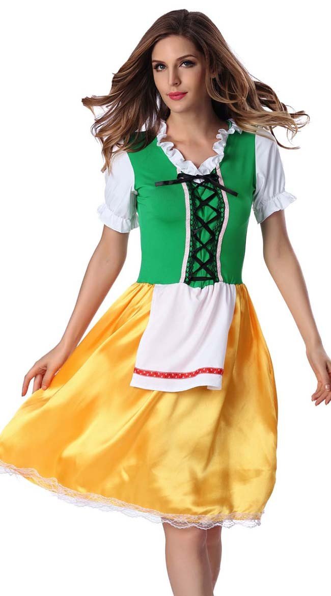 Grønn Oktoberfest Kostyme Tysk Tyroler