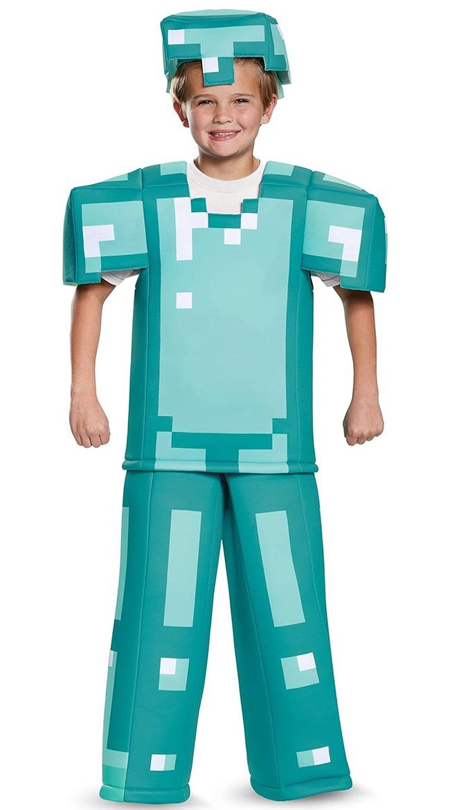 Gutter Prestisje Minecraft Diamant Rustning Kostyme Barn Karnevalskostymer