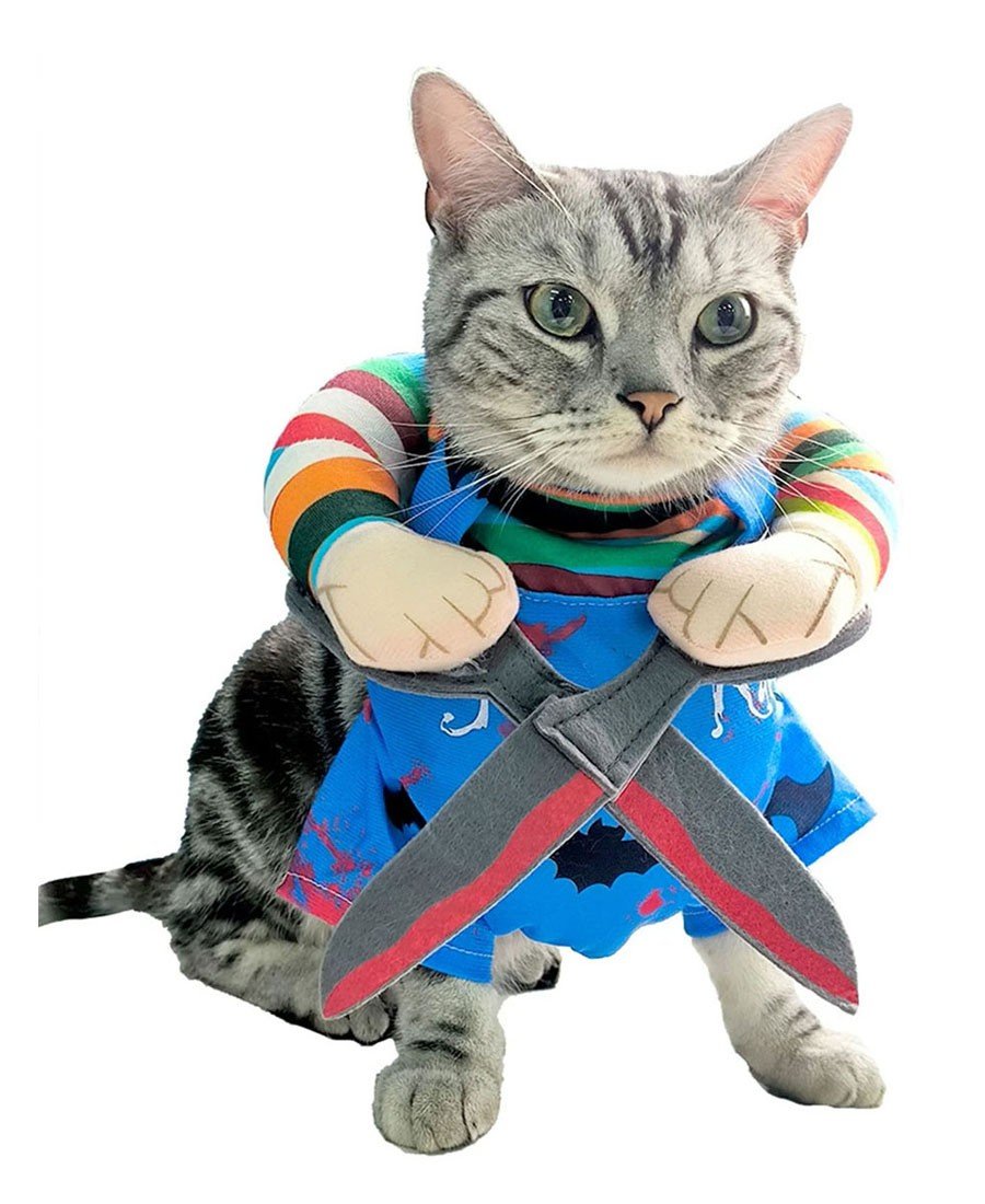 Dødelig Dukke Chucky Hunde Kostyme Halloween Kjæledyr Kattekostyme