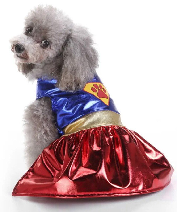 Wonder Hund Kostyme Superhelt Kostyme for Hund/Katt Halloween Hundeklær