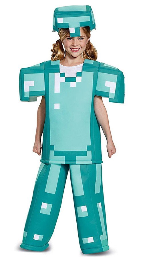 Klassisk Minecraft Armor Kostyme for Barn