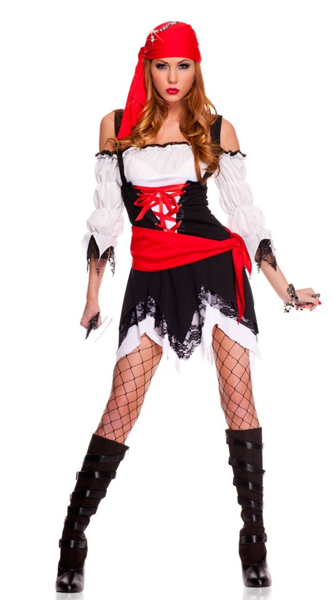 Sexy Pirat Kostyme Halloween Sjørøver Kostyme