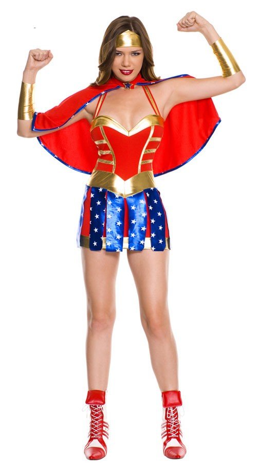Wonder Woman Kostyme Rød Superhelt Kostyme