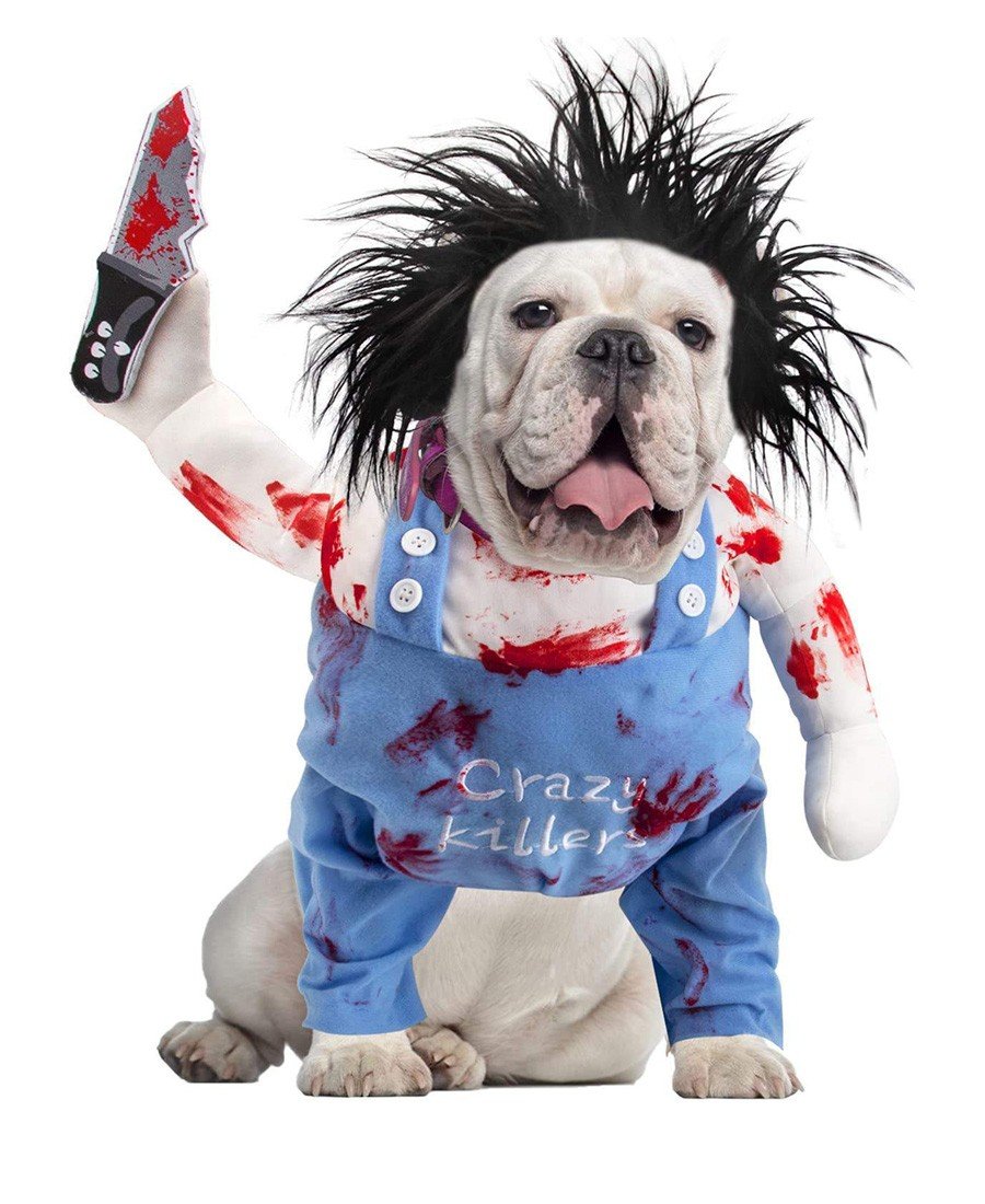 Gal Dukke Hundeklær Halloween Chucky Kattekostyme til Kjæledyr