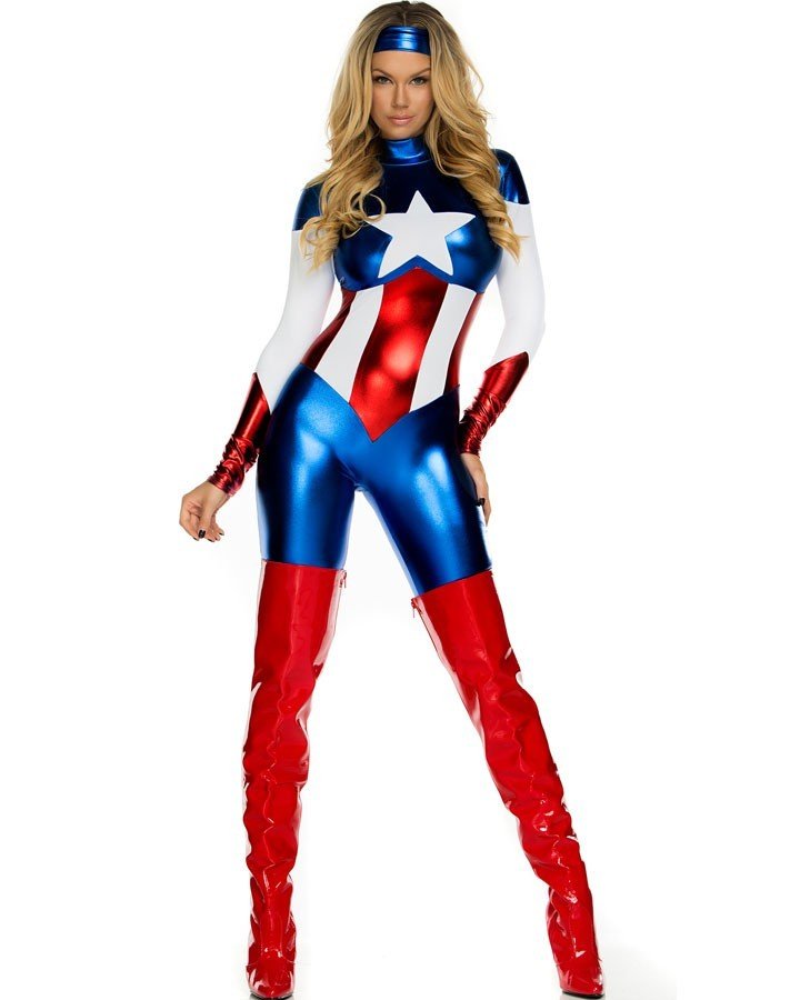 Skjønnhet Superhelt Kostyme Captain America Kostyme