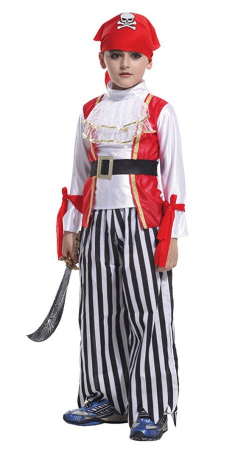 Klassisk Halloween Gutt Pirat Kostyme