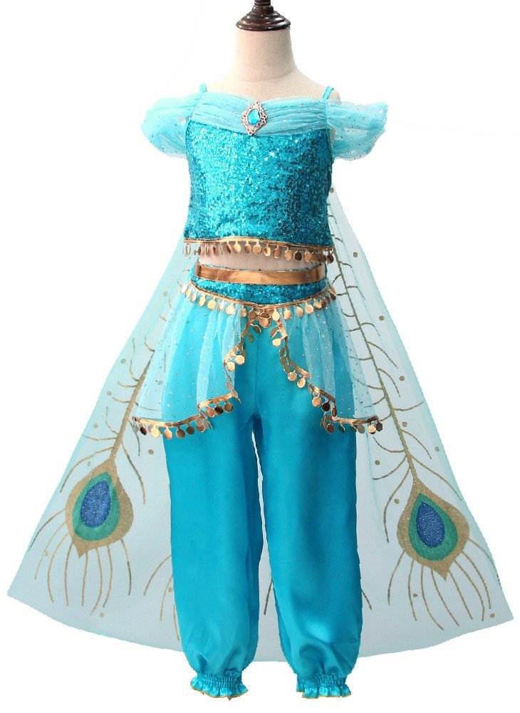 Barn Aladdin Prinsesse Jasmine Sassy Prestisje Kostyme Magedans Kostyme