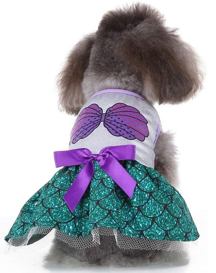 Havfrue Hund Kostyme Katteklær Hundeklær Halloweenkostyme for Hund/Katt