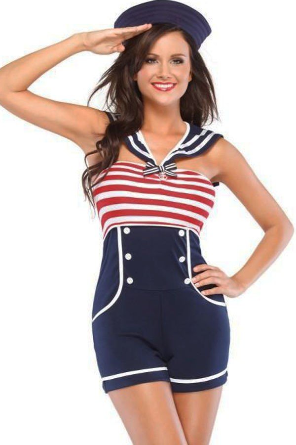 Marine Kostyme Pin Up Matros Kostyme