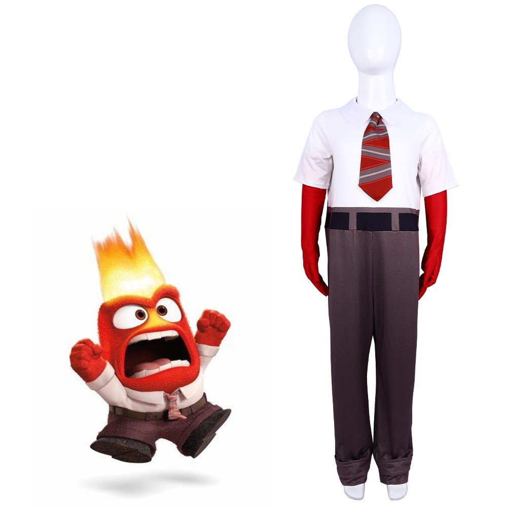 Innsiden ut 2 Anger Kostyme for Barn og Voksne Halloween Cosplay Karneval Kostyme