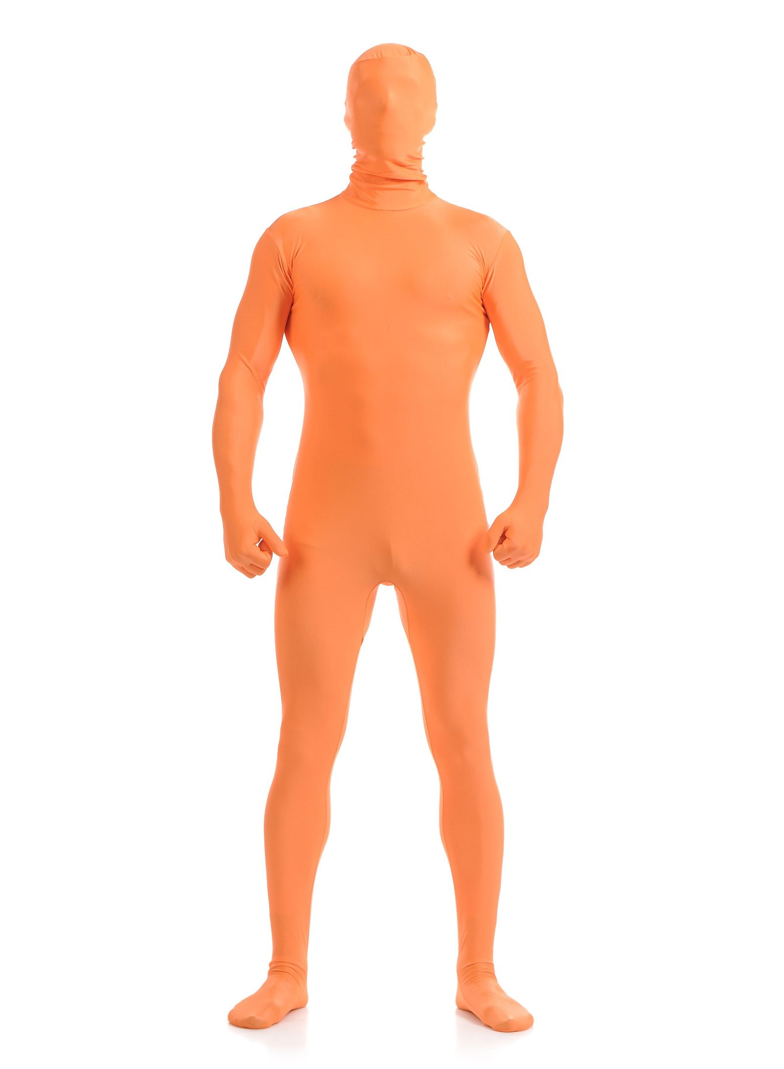 Morphsuit Skinsuit Lycra Spandex Drakt Heldekkende Herre  Orange