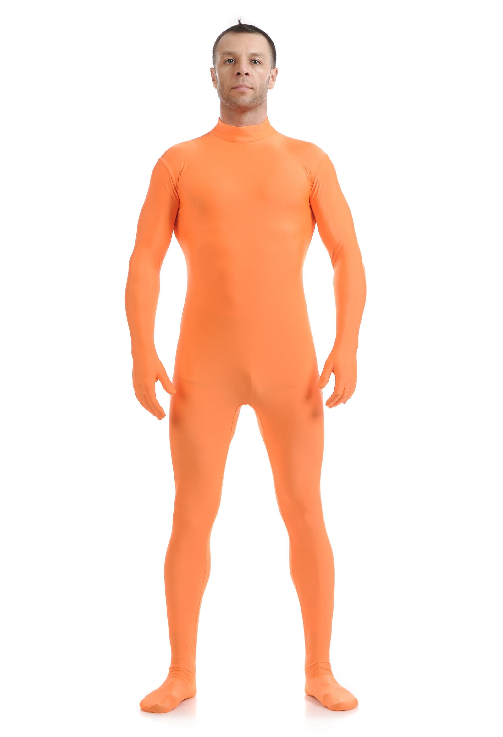 Morphsuit Lycra Spandex Drakt Second Skin Kostyme Mann Orange