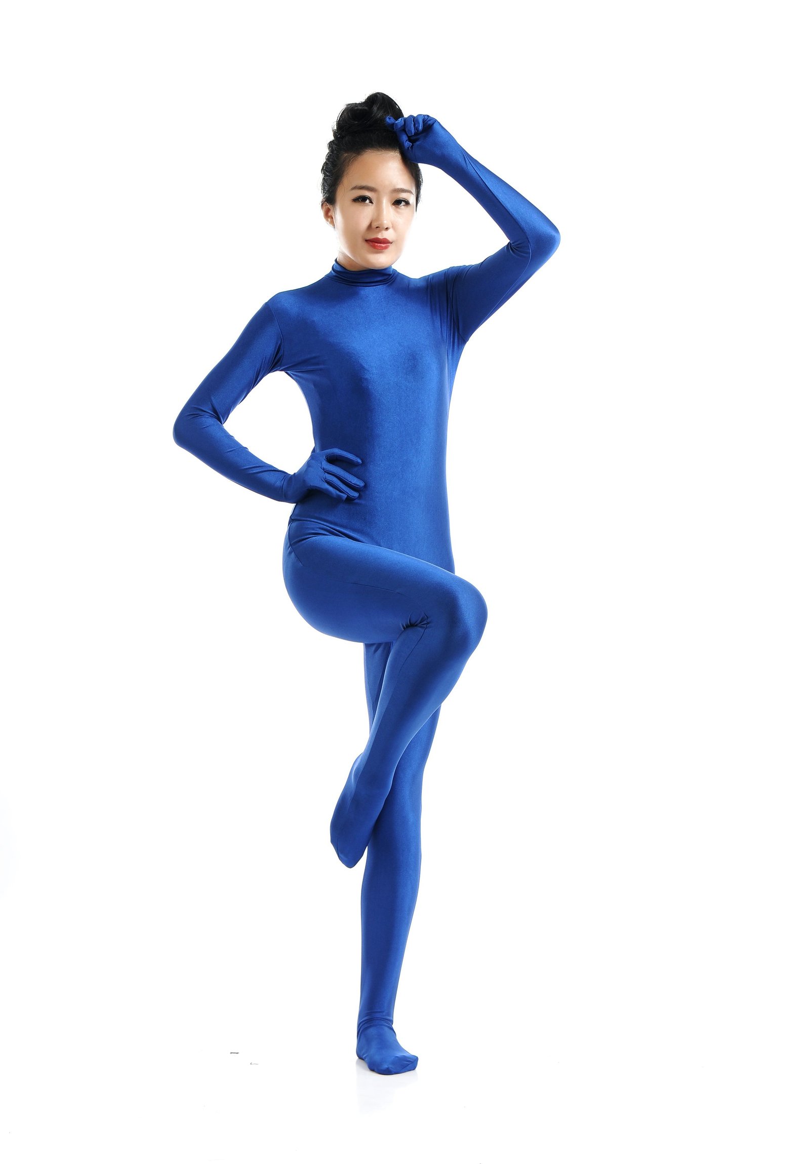 Morphsuit Lycra Spandex Drakt Second Skin Kostyme Dame Blå