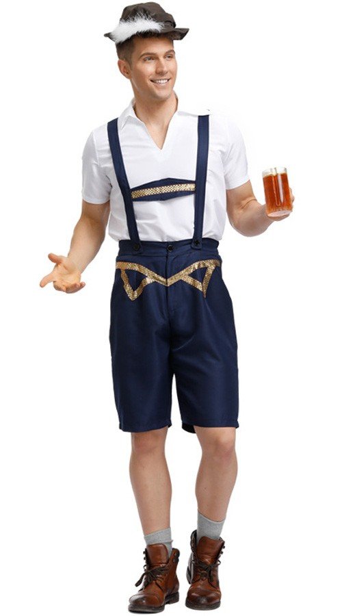 Oktoberfest Lederhosen Kostyme Bayersk Karnevalsdrakt