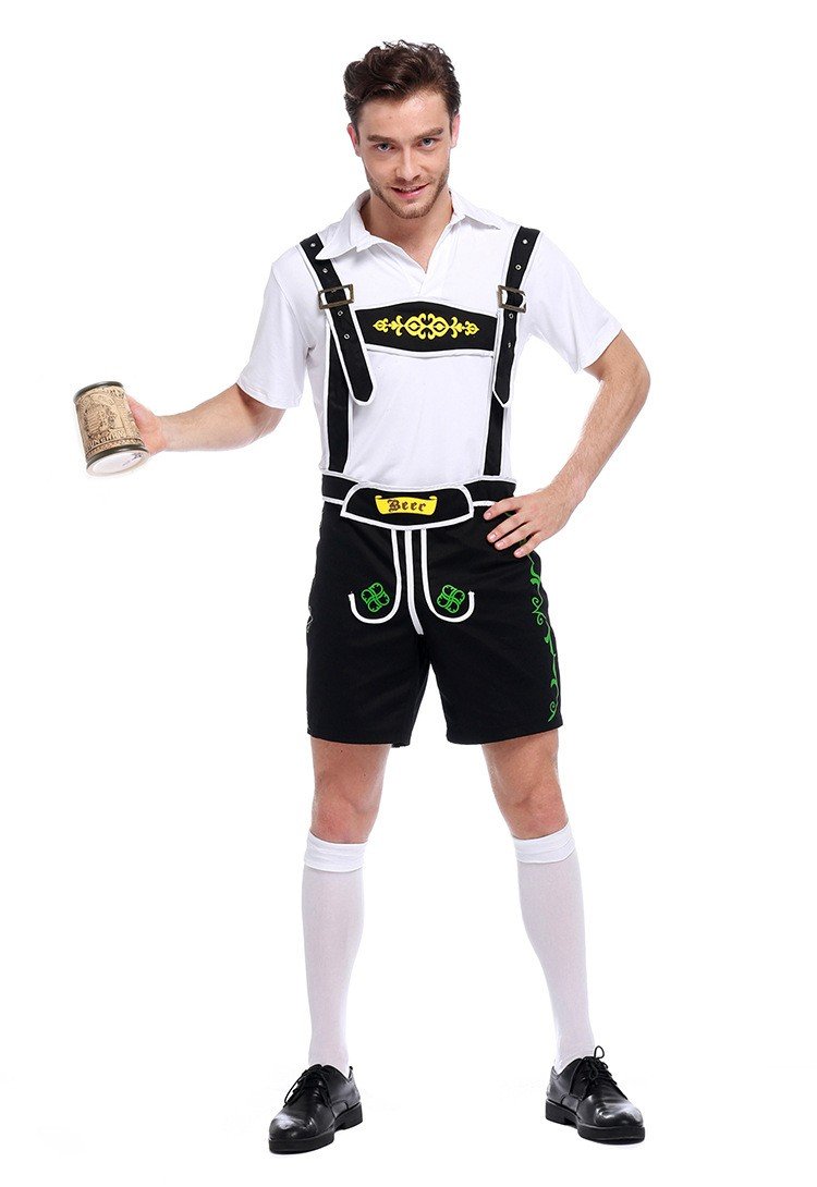 Bavarian Oktoberfest Lederhosen Kostym Svart