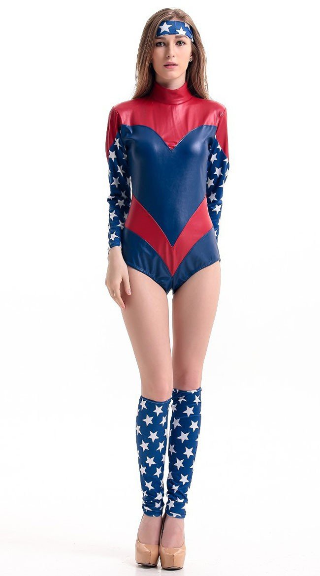 Sexy Romper Captain America Kostyme