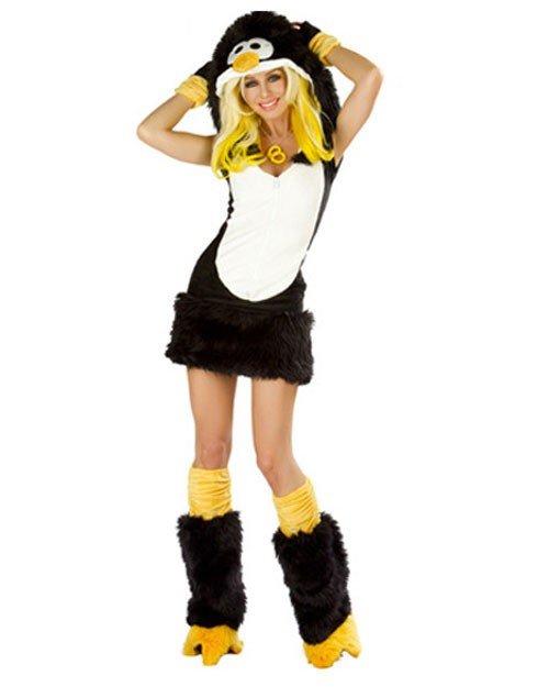 Pingvin Kostyme Halloween Kostymer Svart Gul