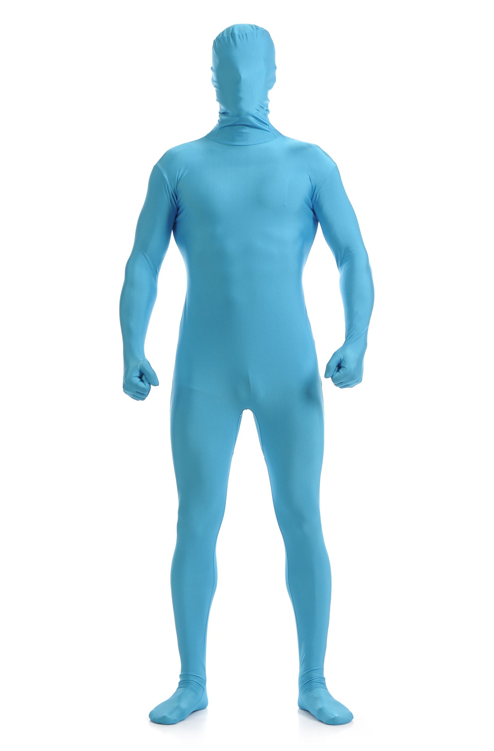 Morphsuit Skinsuit Lycra Spandex Drakt Heldekkende Herre Blå