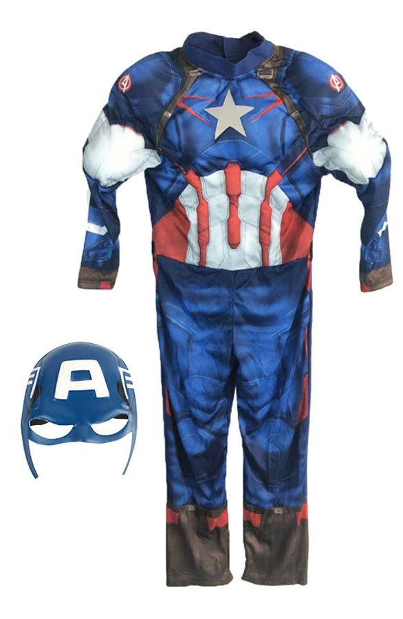 Deluxe Avengers 2 Barn Muskel Captain America Kostyme