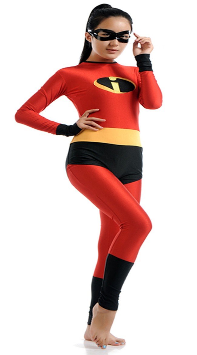 Incredibles 2 Miss. Incredible Kostyme Klassisk Lycra Morphsuit Voksen og Barn