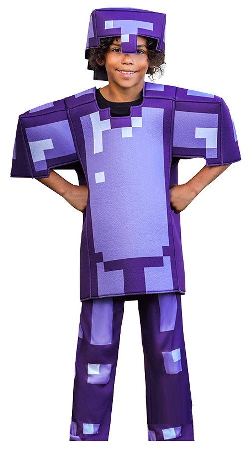 Minecraft Fortryllet Diamant Rustning Kostyme For Barn
