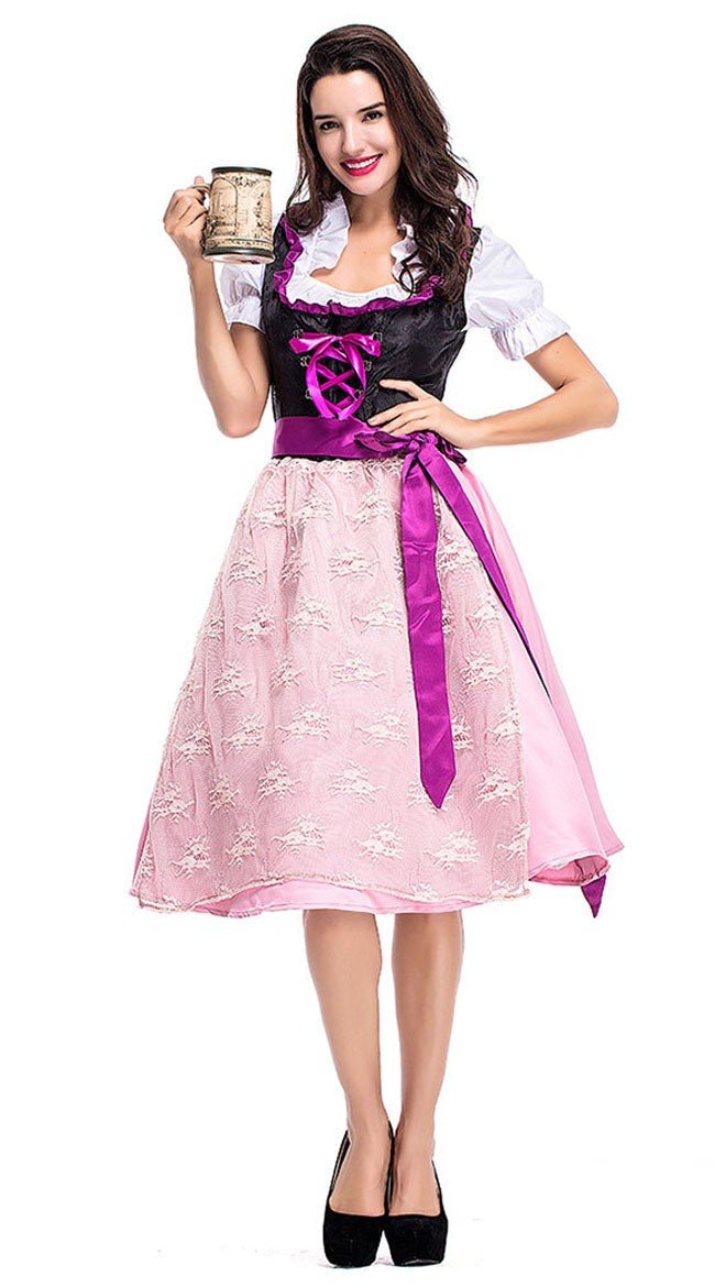 Serverer Wench Oktoberfest Kostyme Dirndl Kjole